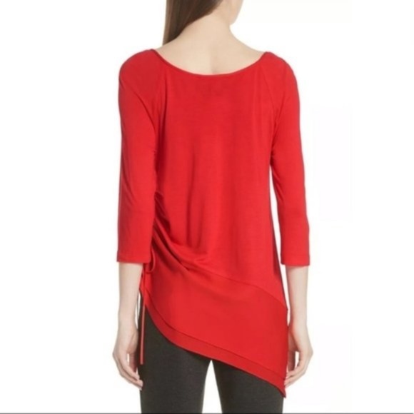 ST. JOHN Jersey & Silk Asymmetrical Top - Picture 5 of 7